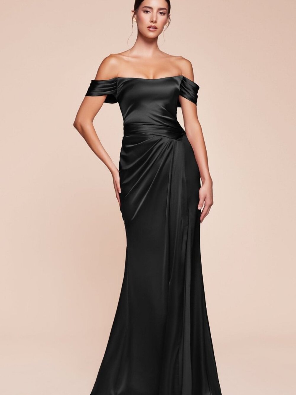 NEW BLACK Evening Gown Floor Length Formal Elegant Stunning 7452